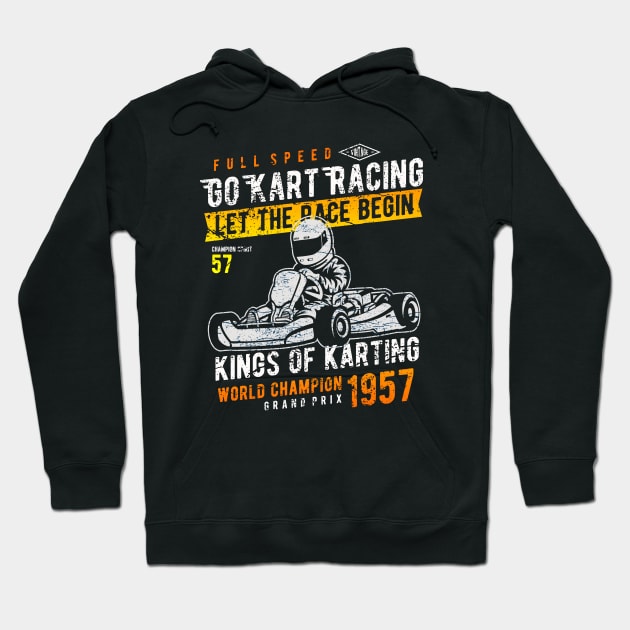 Vintage Go Kart Racing Champion Hoodie by printjobz